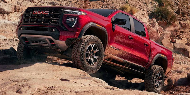 2026 GMC Canyon climbing rocky desert
