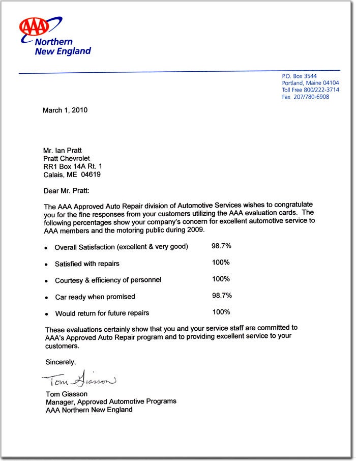 Excellent automotive service to AAA members and motoring public in 2009